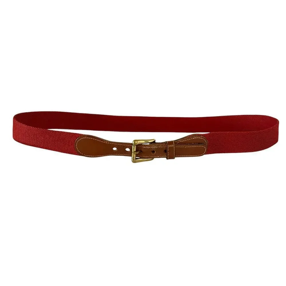 Dooney & Bourke Vintage Leather Red Wool Surcingle Belt Size 38